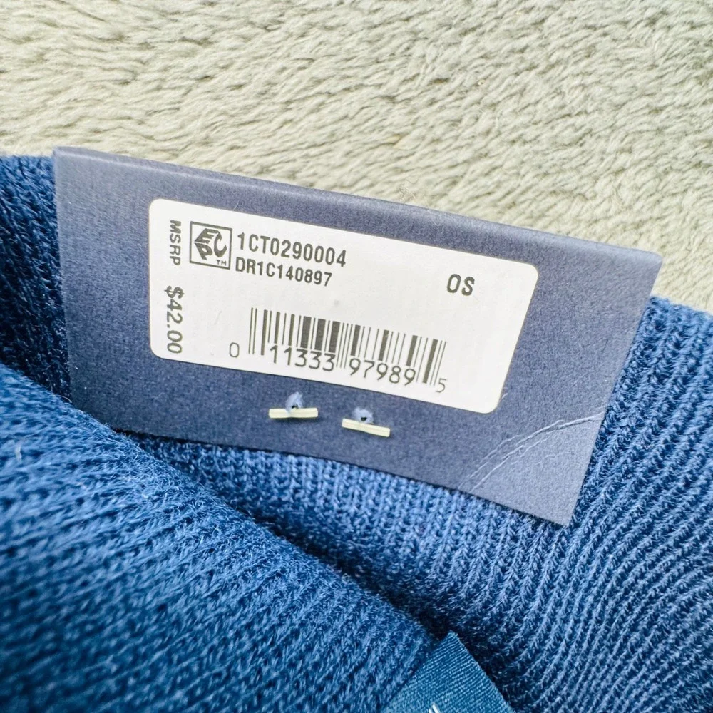 Tommy Hilfiger Men's Gray Blue Pom Pom Beanie Hat OS New With Tags MSRP‎ $42
